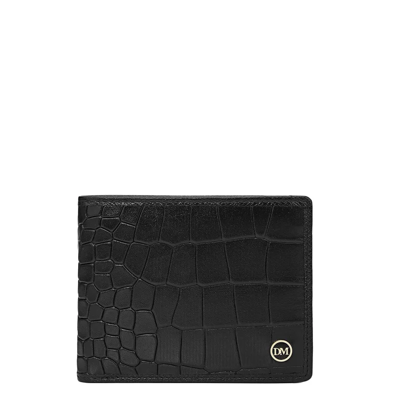 Da Milano Black Bifold Leather Mens Wallet